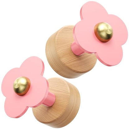 Upgreded Heavy Duty Coat Rack Wall Mount for Entryway (Pink / 2 Hooks)