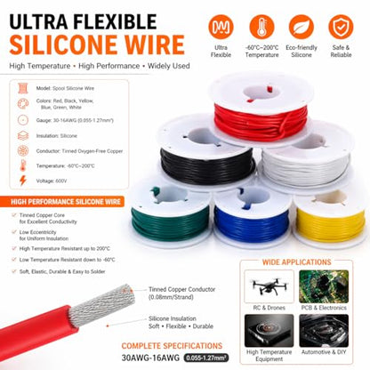 30 AWG Silicone Hook Up Wire Kit