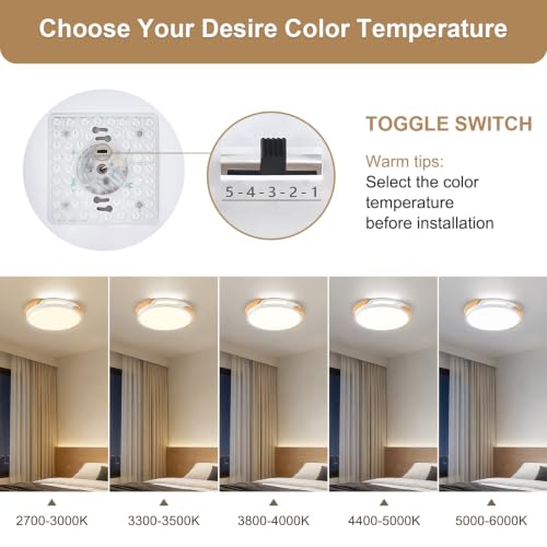 Modern Wood Dimmable Ceiling Light