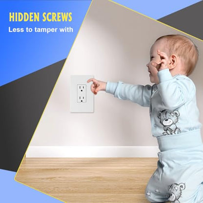 1 Gang Midsize Screwless Switch Plate (1 Gang - 10 Pack)