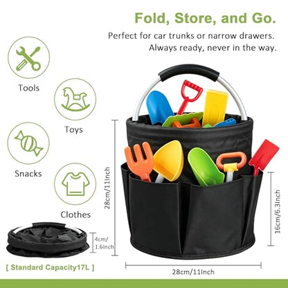 17L Foldable Cleaning Caddy with Handle