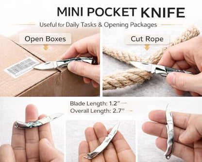 Mini Folding Pocket Knife with Shell Handle