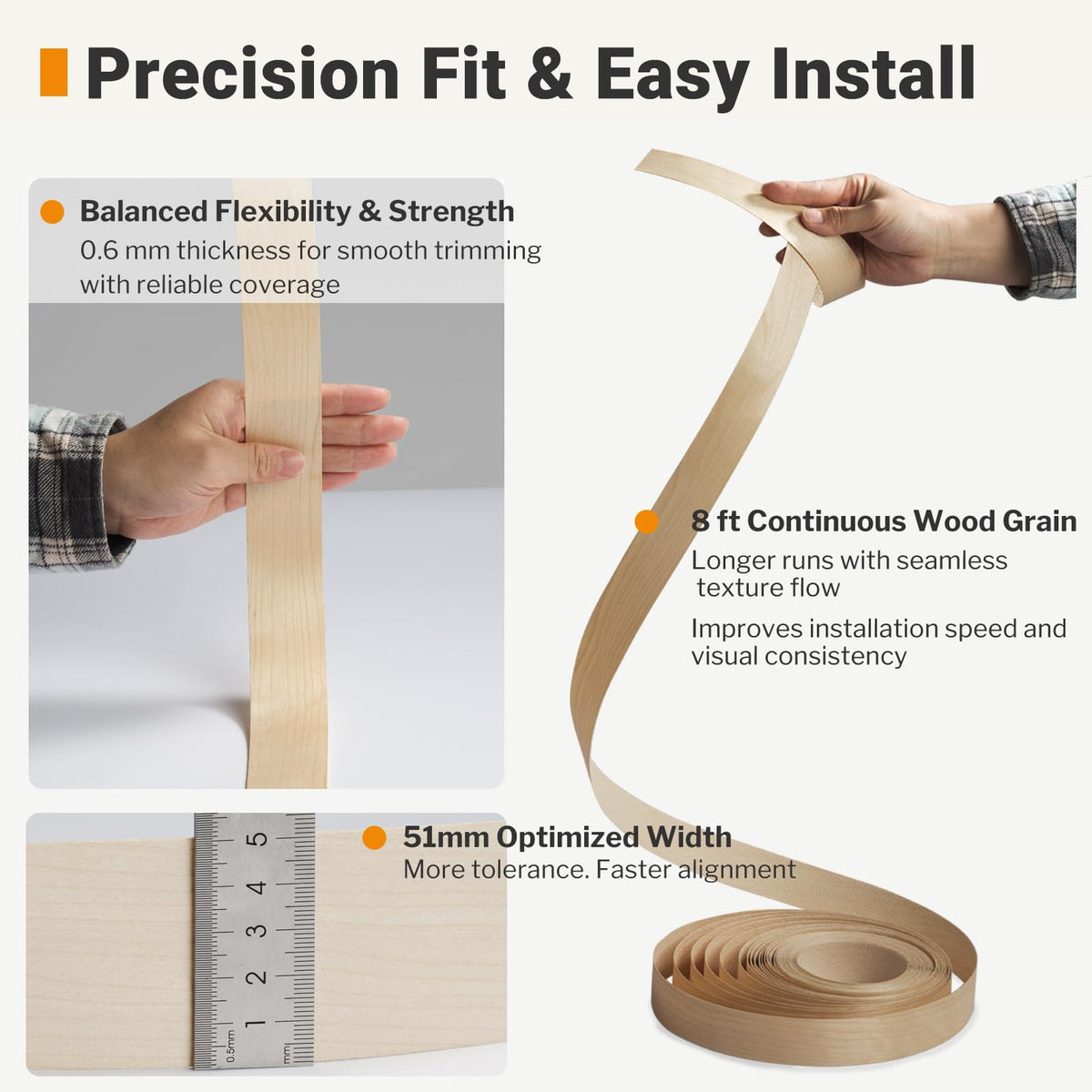 Birch Edge Banding 2 Inch x 50 FT Roll (Birch / 2 in x 50 ft)