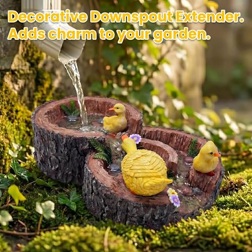 Turtles Gutter Downspout Splash Block Guards Diverter Rain Down Spout Drain Extension Covers Decorative Garden Statues Outdoor Decor for Yard Lawn Patio Frog
