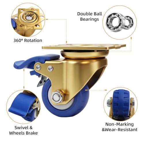 Golden Blue Wheel Low Gravity Heavy Duty Caster