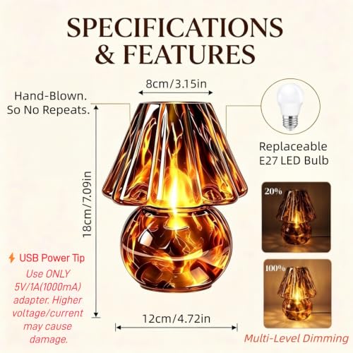 Glass Mushroom Lamp