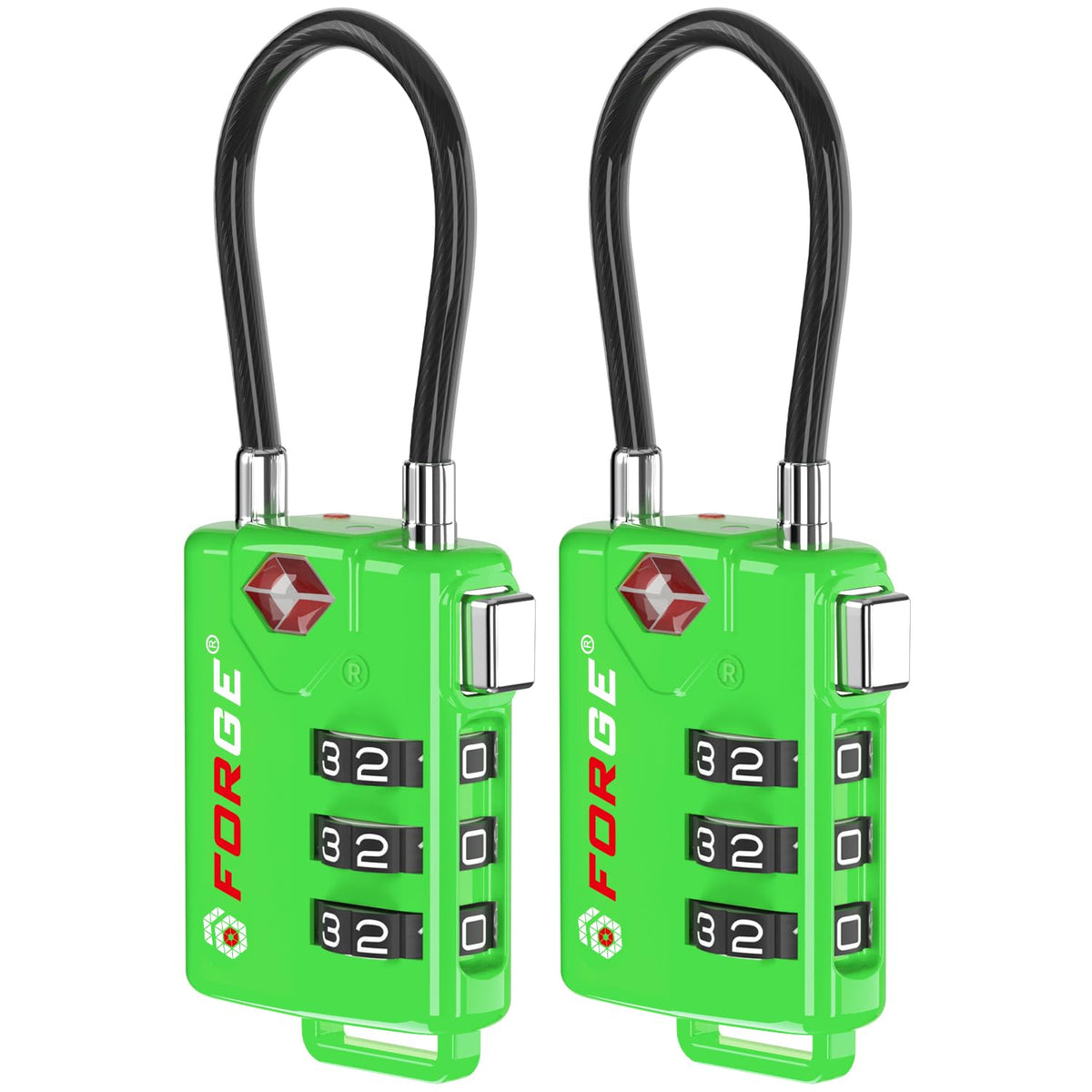 TSA Approved Luggage Locks (Green 2 Pack)