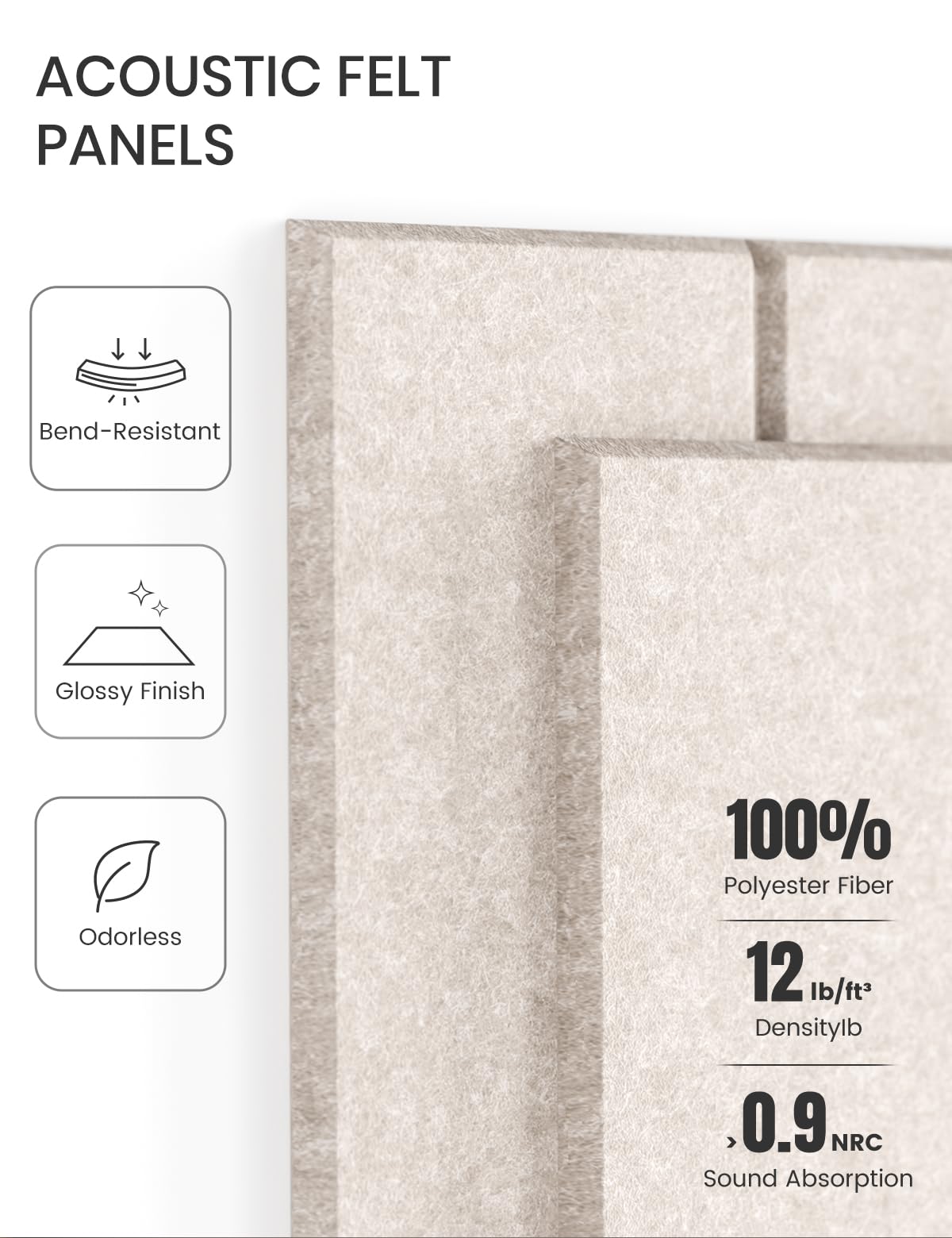 Felt Bulletin Board & Cork Board Alternative 36'' x 24'' (Oatmeal-1 / Bold-stripe 6-pack)