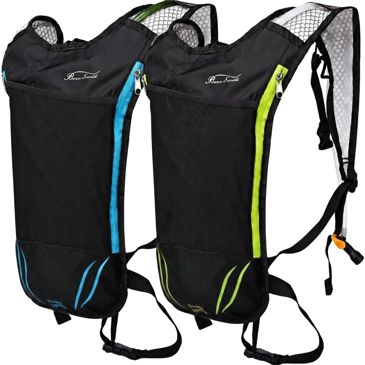 2 Pack Hydration Pack with 2L Backpack Water Bladder (Blue+Green (2 Pack))