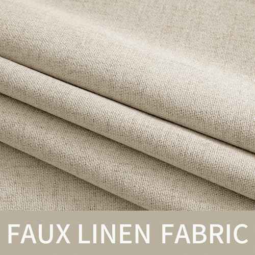 100% Blackout Linen Curtains for Bedroom 52x54 Inches Stone (Stone / 52"W x 54"L (Pack of 2))