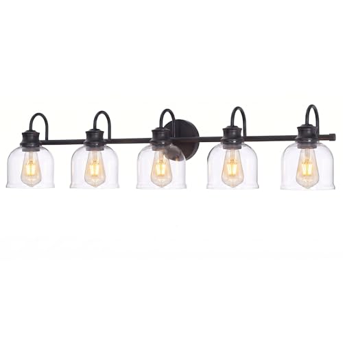 5 Lights 40" Bathroom Vanity Light Fixtures (Black / 5 Lights)