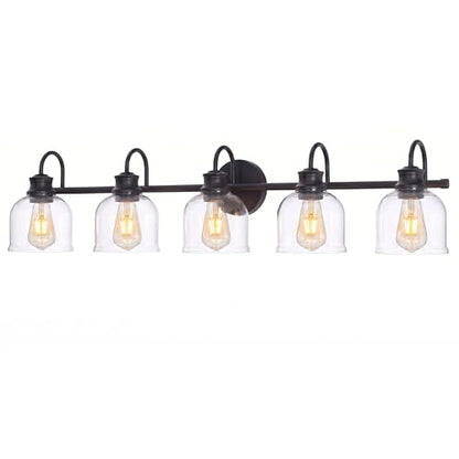 5 Lights 40" Bathroom Vanity Light Fixtures (Black / 5 Lights)