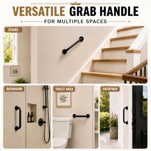 12 Inch Black Metal Wall Handrail