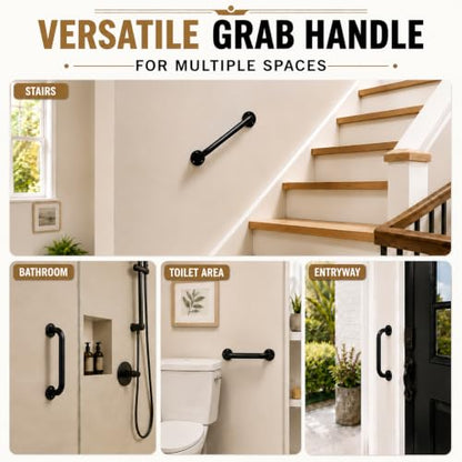 12 Inch Black Metal Wall Handrail