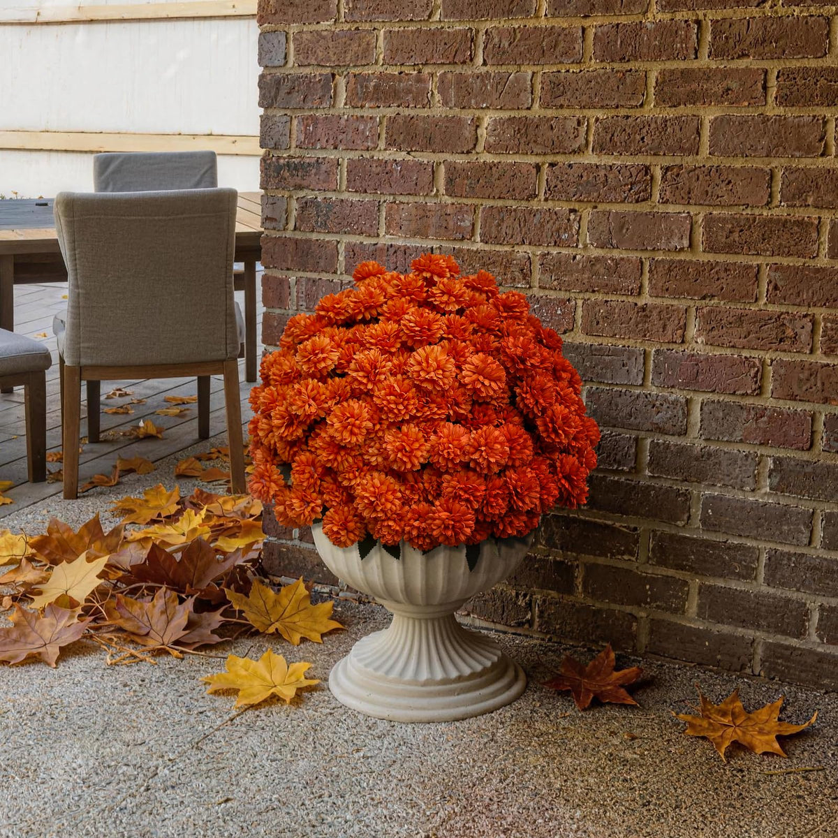 Artificial Fall Mums (Orange-12 Bundles)