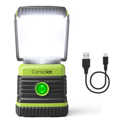 1000LM LED Camping Lantern Rechargeable (Light Green / 1 Pack)