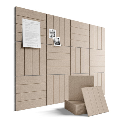 48" x 36" Large Felt Bulletin Board (Khaki / Bold-stripe 12-pack)