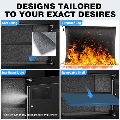 Safe Box Home Safe with Fireproof Waterproof Bag