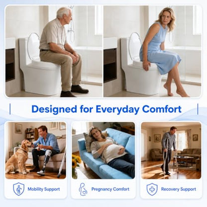 Raised Toilet Seat with Bidet for Seniors