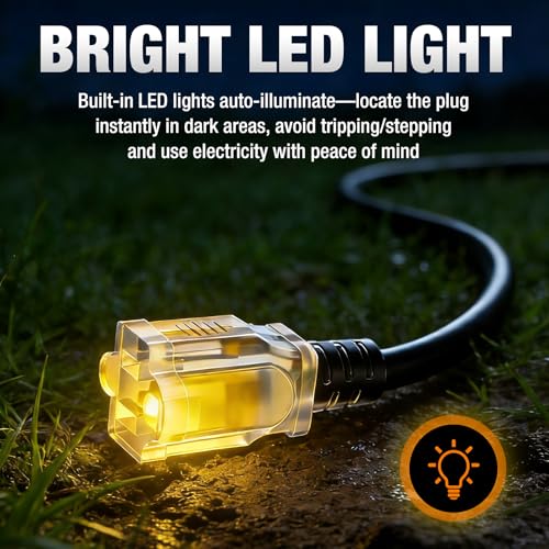 Outdoor Extension Cord 6 FT Waterproof