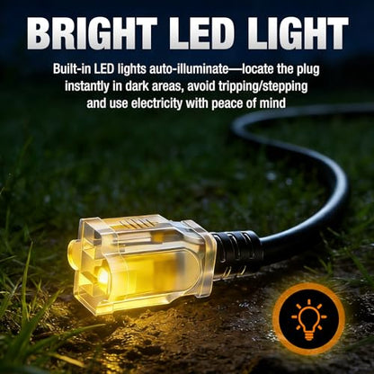 Outdoor Extension Cord 6 FT Waterproof