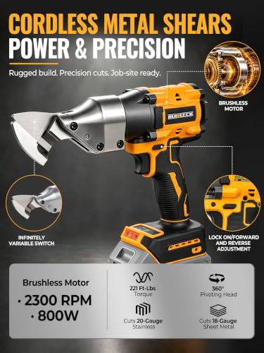 Cordless Metal Cutter Compatible with DEWALT 20V Max Battery (Yellow)