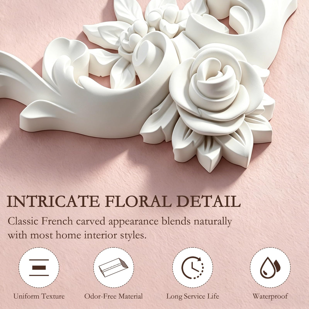 Corner Wall Molding (7.08", Rose Style)