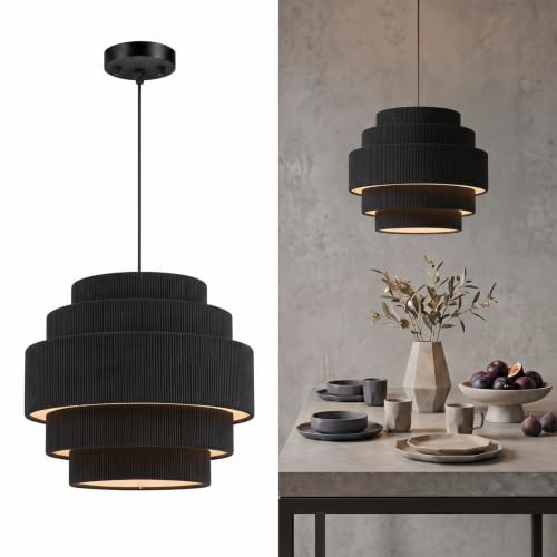 5 Tier Corduroy Pendant Light for Kitchen Island
