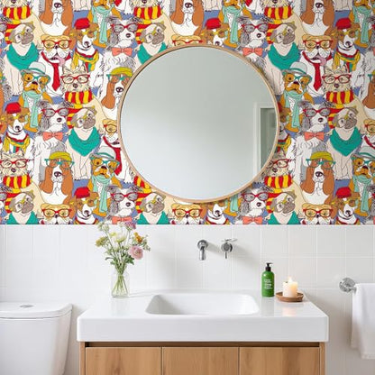 Cute Dog Wallpaper Peel and Stick Wall Paper