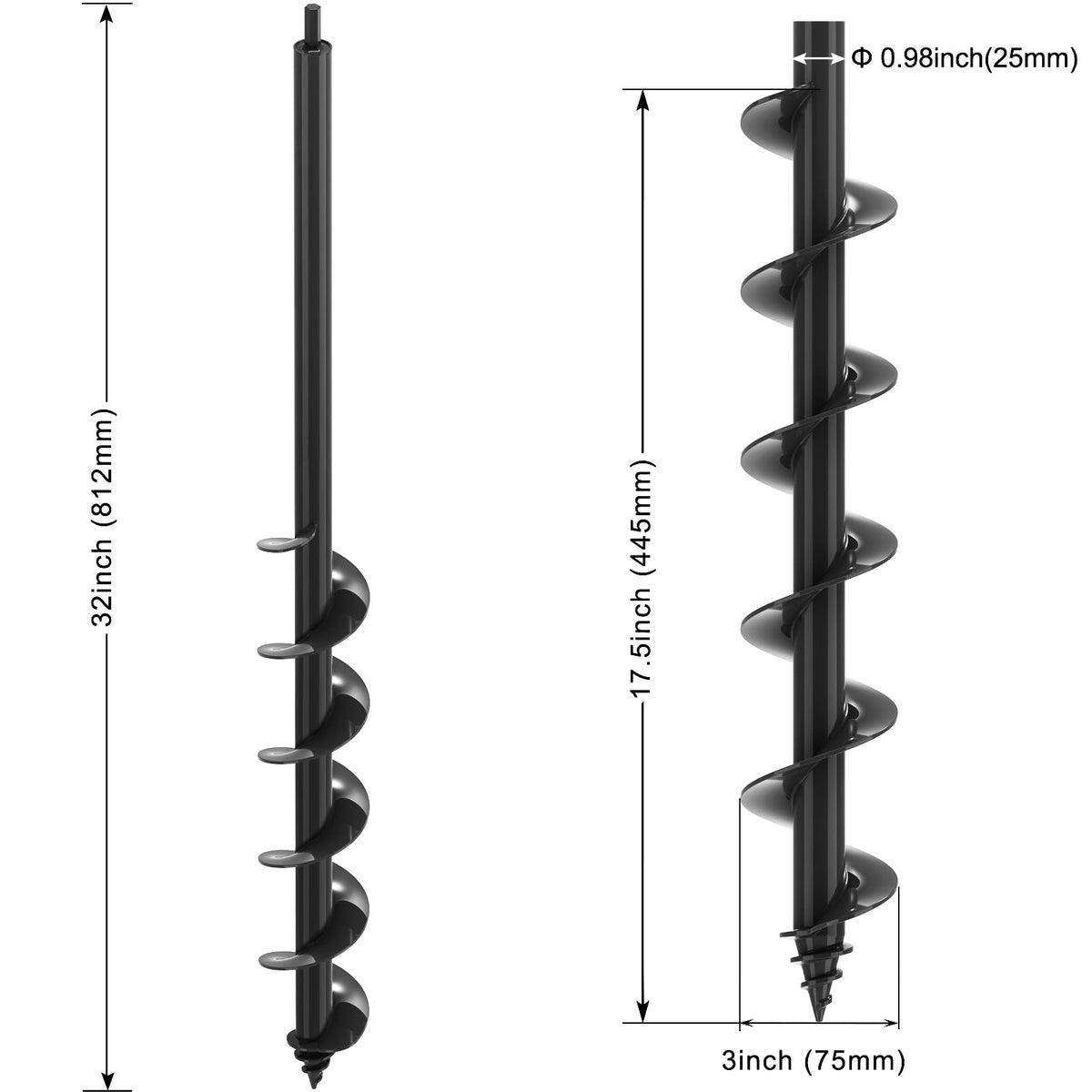 Auger Drill Bit for Planting 3″ x 32″ (3″ x 32″)