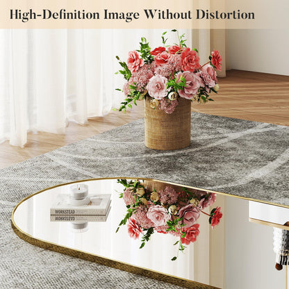 64"x21" Arched Full Length Mirror with Stand (Gold-arched / 64"L x 21"W)