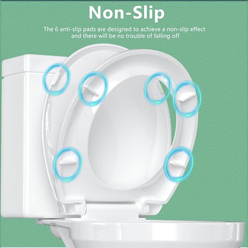 Toilet Seat Round Soft Close16.5'' (White / Round 16.5inch)