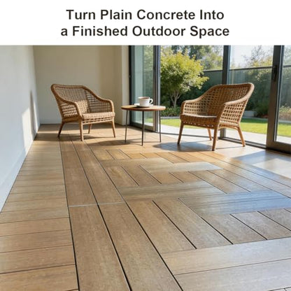 9 Pcs WPC Wood Deck Tiles