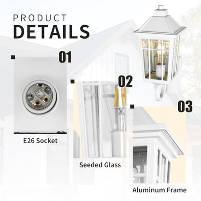 15" White Exterior Wall Lantern (11-WT)