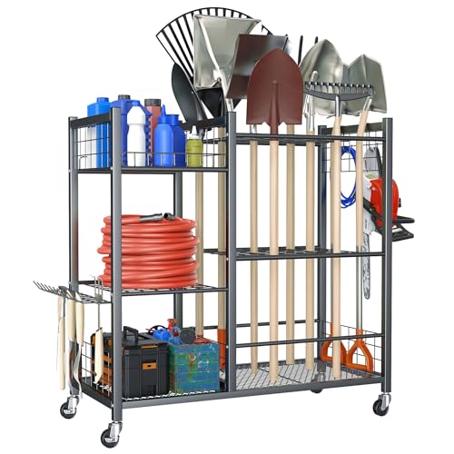 Garden Tool Stand with Wheels
