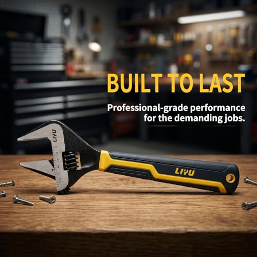 8 Inch Wide Jaw Opening Adjustable Wrench