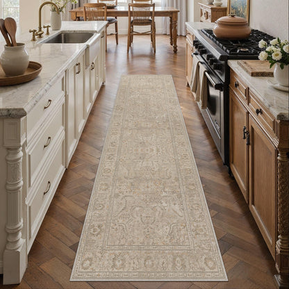 Hallway Runner Rugs 2x8 Washable Rug Brown (Beige Brown / 2' x 8' (Runner))