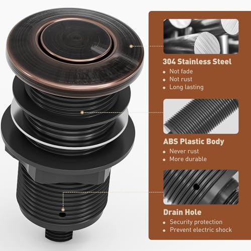 Garbage Disposal Air Switch Kit Dual Outlet (Oil Rubbed Bronze)