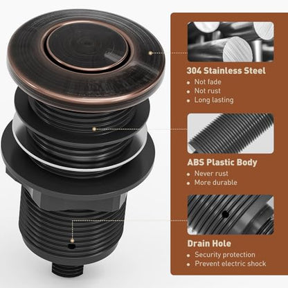 Garbage Disposal Air Switch Kit Dual Outlet (Oil Rubbed Bronze)