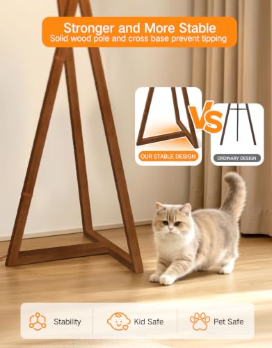 62" Wood Tripod Floor Lamp with Shelves