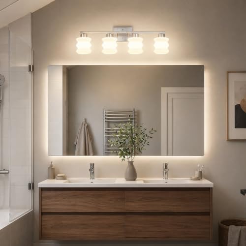 Modern Bathroom Light Fixtures (Brushed Nickel / 4-Light)