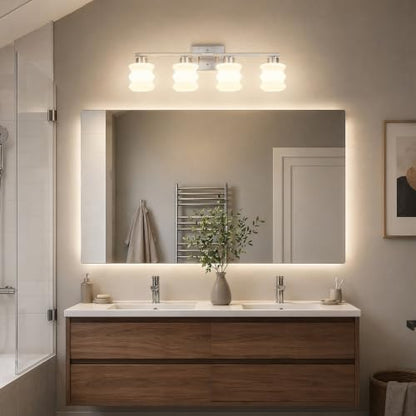 Modern Bathroom Light Fixtures (Brushed Nickel / 4-Light)