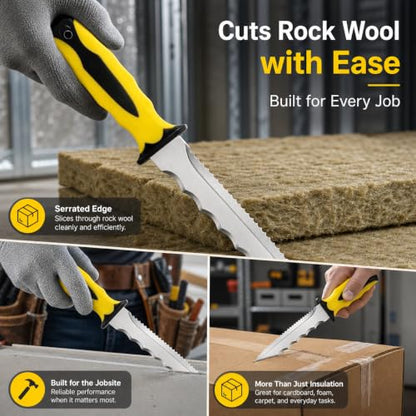 Double Side Serrated Insulation Knife (Yellow / 8 IN)