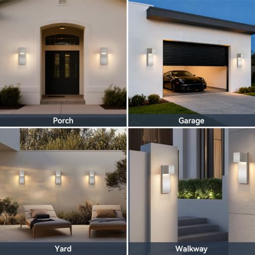 2 Pack Modern Outdoor LED Wall Light