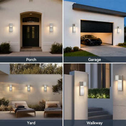 2 Pack Modern Outdoor LED Wall Light