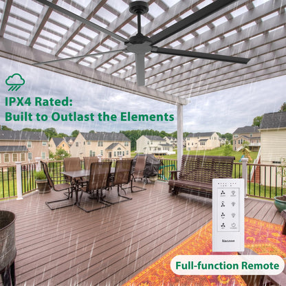72" Outdoor Ceiling Fan With Remote (Black / 72-inch)