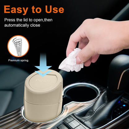 Car Trash Can (Beige / Round)