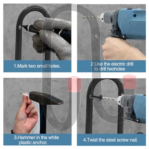 4 Packs Heavy Duty Metal Wall Hooks