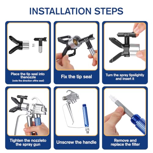 12 PCS Airless Paint Sprayer Gun Kit