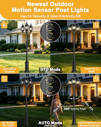 Motion Sensor Outdoor Post Lights